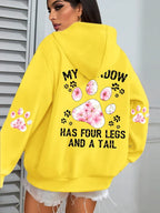 Autumn Womens Hoodies Cute Cat Paw Printing Sweatshirts Warm Fleece Soft Comfortable Pullovers Fashion Loose Female Clothing - cankarfashion