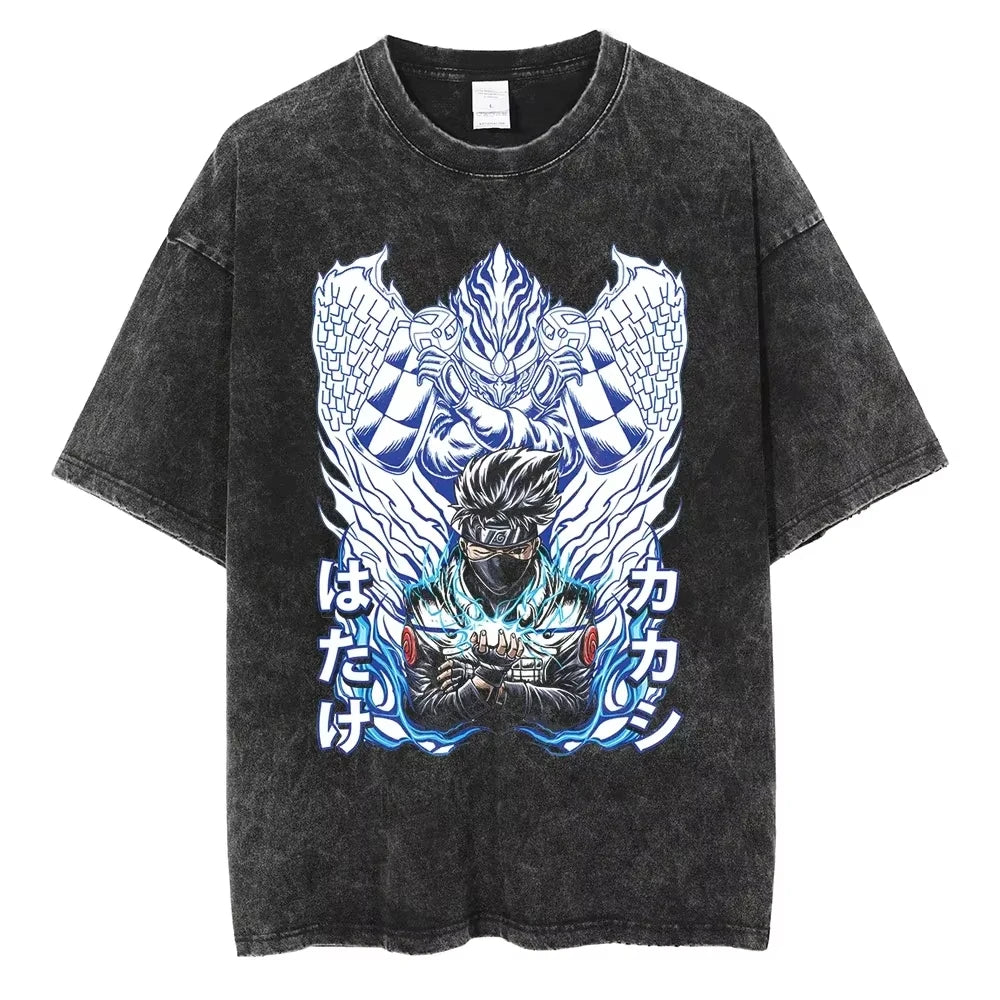 Hip Hop Vintage T-shirt for Men - Japanese Anime Style