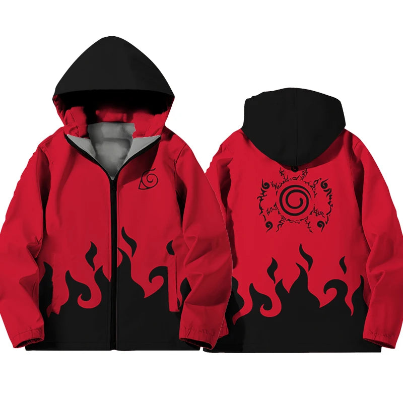 Naruto Akatsuki Fleece-Lined Zip-Up Hoodie