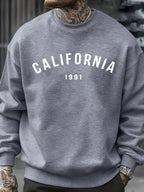 California Letter 1991 Design Man Sweatshirts Fashion Multicolor Pullover Fleece Casual Clothes Crewneck Sportswear Autumn Tops - cankarfashion