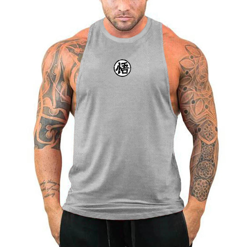Anime goku Wu Font Funny Men's Tank Top