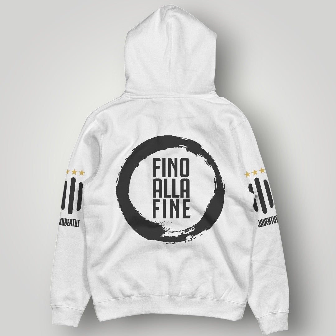 Juventus "Fino Alla Fine" Black Hoodie - Signature Motto & Gold Star Fan Edition