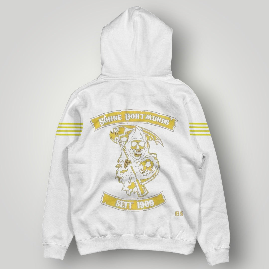 BVB 09 Borussia Dortmund Heritage Hoodie – Black & Yellow Stripe Fan Pullover