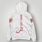 Manchester United "Red Devils" Vertical Stripe Hoodie - Black MUFC Graphic Fan Streetwear