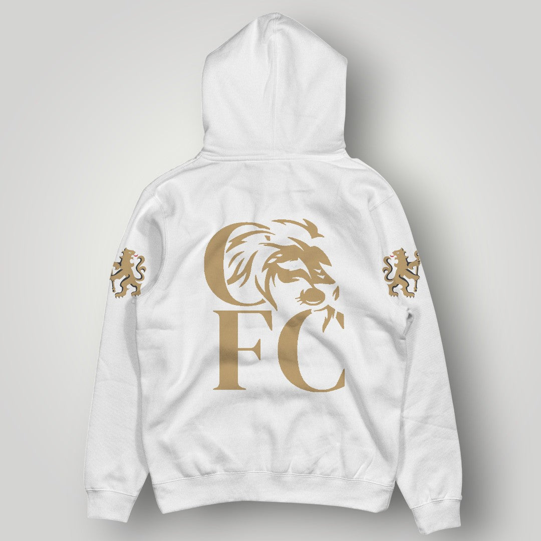 Chelsea FC Gold Heritage Edition Hoodie – Black & Gold Lion Crest Streetwear