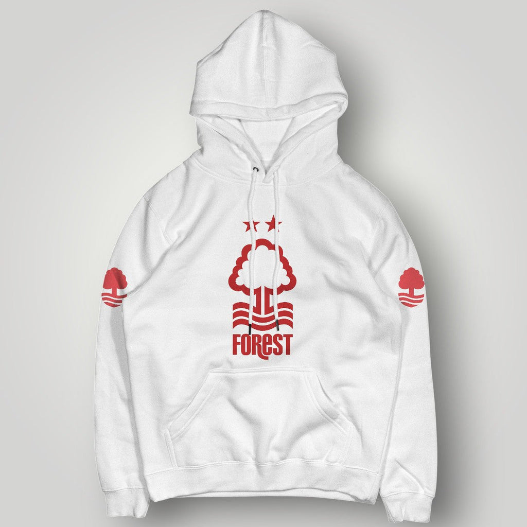 Nottingham Forest FC Inspired Minimalist Hoodie - Retro Forest Crest Streetwear - Premium Black Pullover