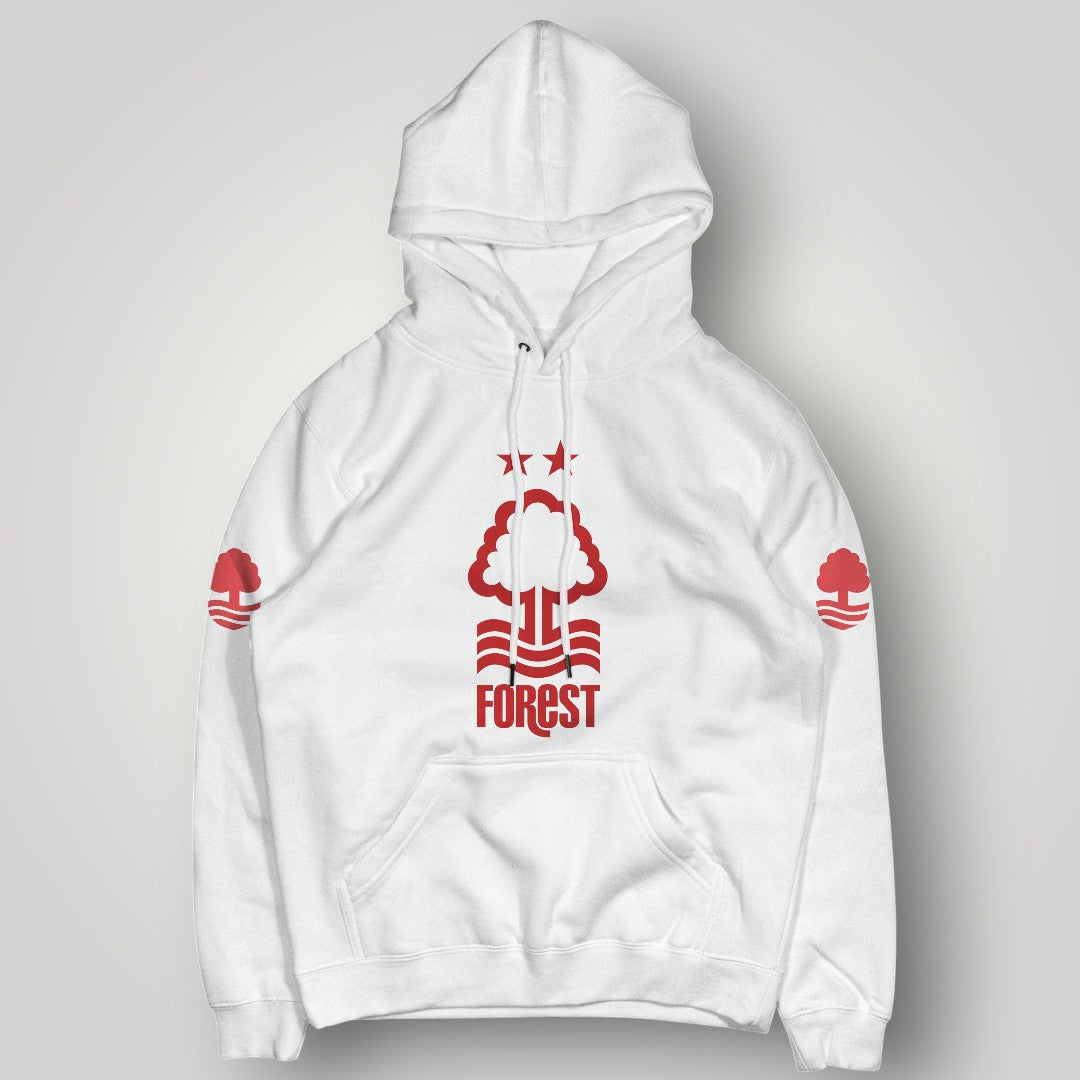 Nottingham Forest FC Inspired Minimalist Hoodie - Retro Forest Crest Streetwear - Premium Black Pullover