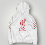 Liverpool F.C. Big Red Liver Bird Hoodie - Athletic L.F.C. Triple Stripe Sleeve Pullover