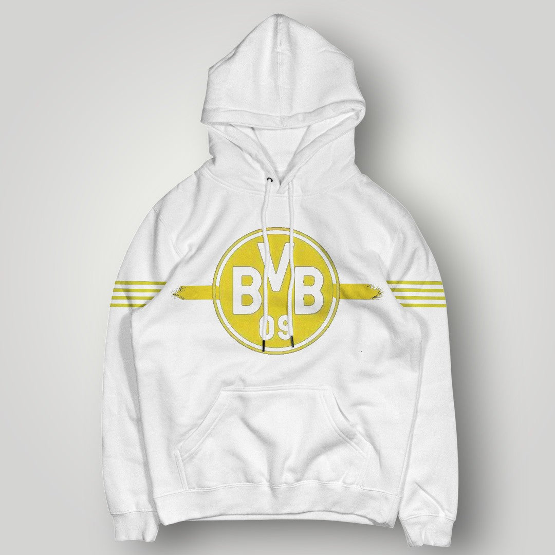 BVB 09 Borussia Dortmund Heritage Hoodie – Black & Yellow Stripe Fan Pullover