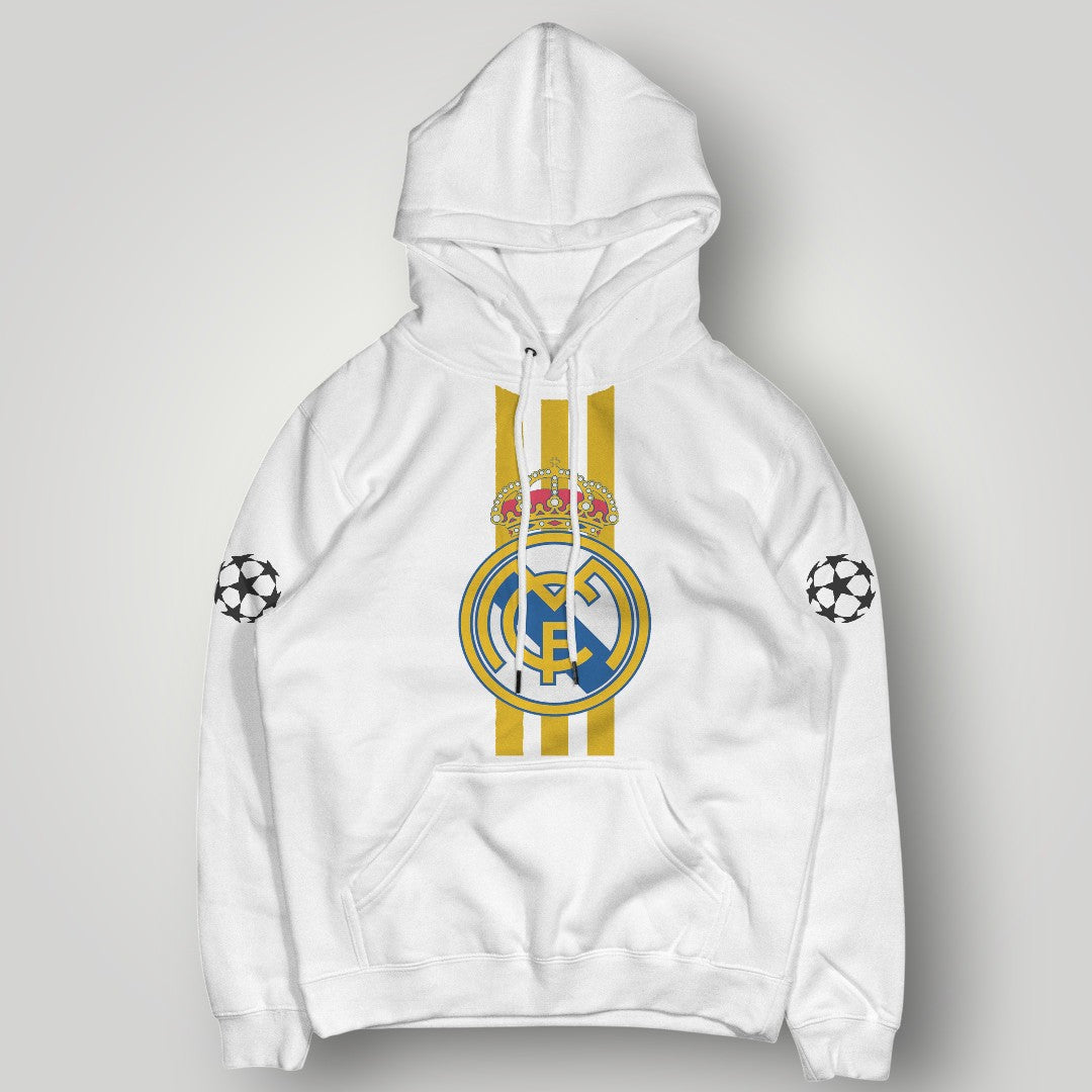 Real Madrid "Golden Trinity" Stripe Hoodie - Urban Champion Black Fan Pullover