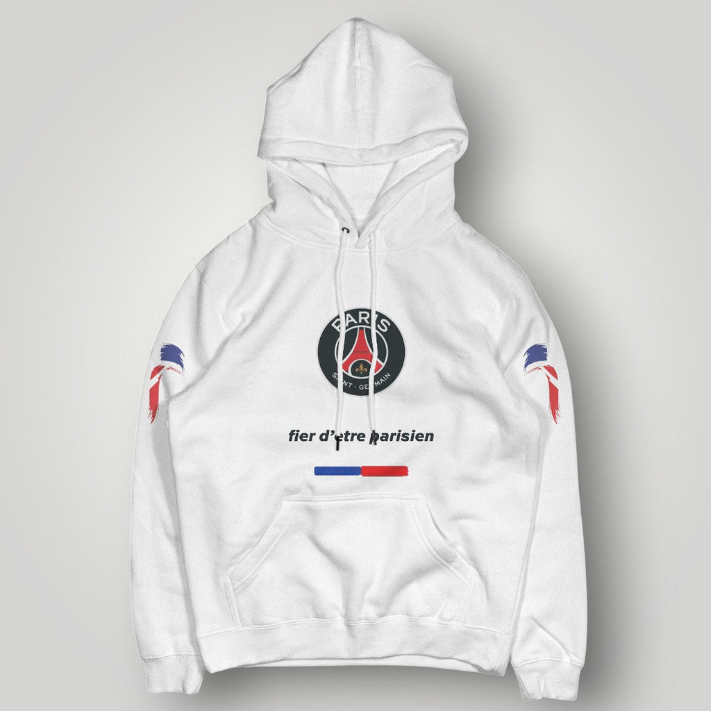 PSG Fan Hoodie - "Fier d’être Parisien" Premium Black Streetwear Pullover