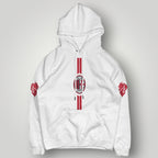 AC Milan "Rossoneri Striker" Hoodie - Vertical Stripe & Devil Graphic Pullover