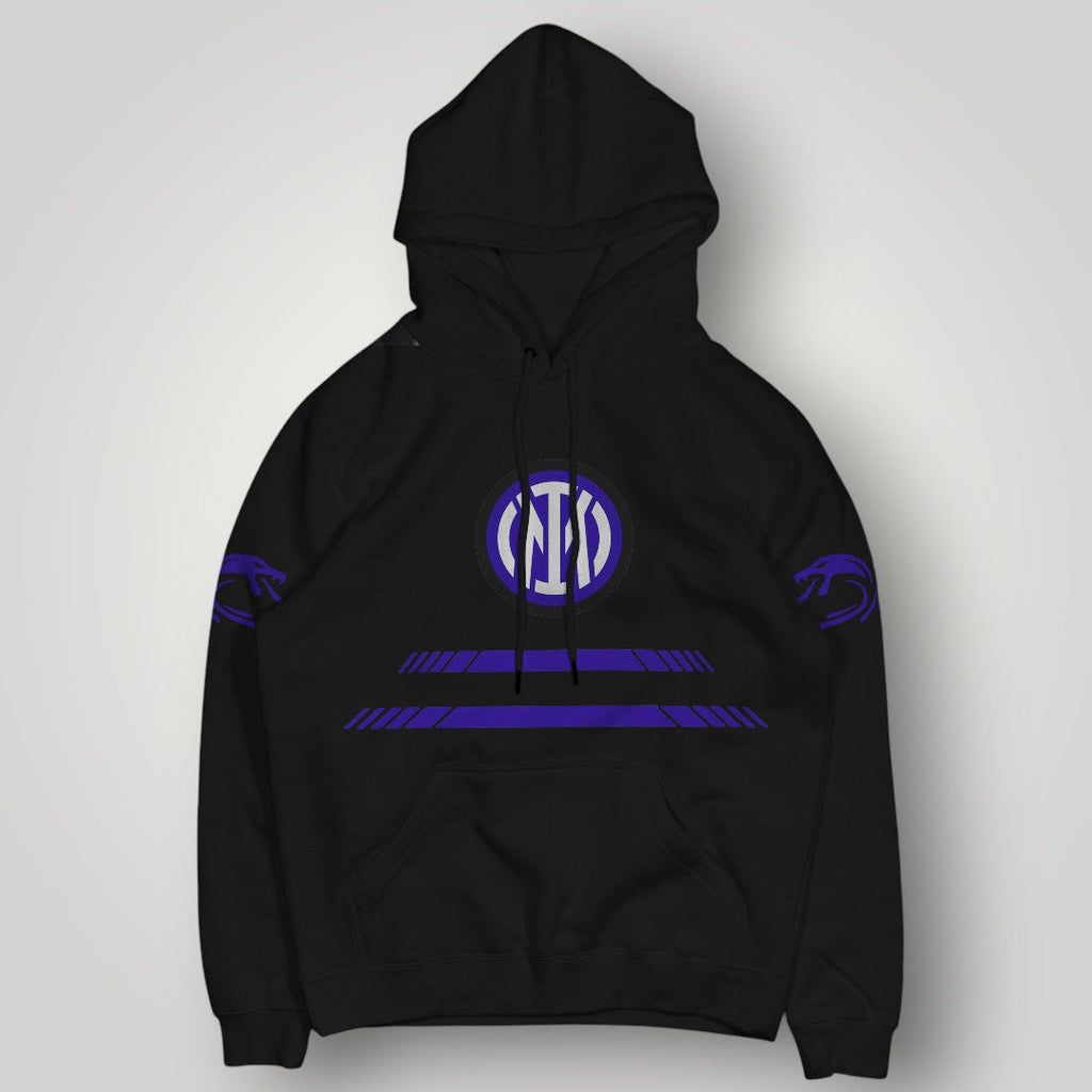 Inter Milan Inspired Minimalist Hoodie - Nerazzurri White Streetwear - Premium Italian Football Fan Pullover