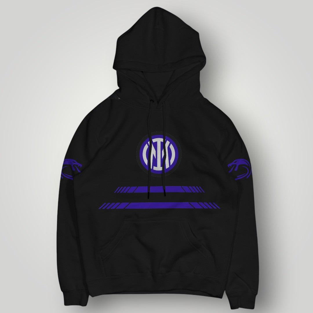 Inter Milan Inspired Minimalist Hoodie - Nerazzurri White Streetwear - Premium Italian Football Fan Pullover