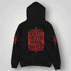 Liverpool F.C. Official Crest Black Hoodie - Eternal Flame Sleeve & YNWA Motto Edition