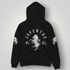 Juventus 3-Star Elite Black Hoodie - Heritage Zebra Sleeve Detail & Gold Star Edition