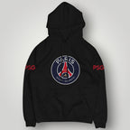 PSG Oversized Crest Hoodie - Black Signature Paris Saint-Germain Fan Pullover
