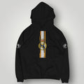 Real Madrid Royal Gold Stripe Hoodie - Black Elite Edition Champion Pullover