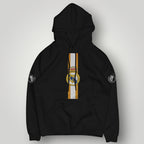 Real Madrid Royal Gold Stripe Hoodie - Black Elite Edition Champion Pullover