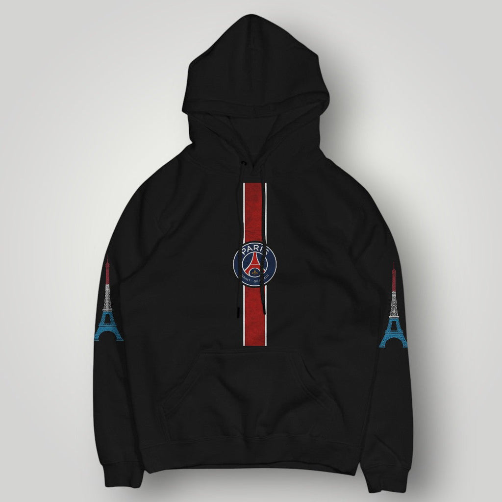 PSG Heritage Hechter Stripe Hoodie - Black Paris Eiffel Tower Edition Pullover