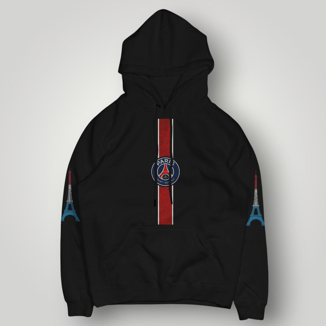 PSG Heritage Hechter Stripe Hoodie - Black Paris Eiffel Tower Edition Pullover