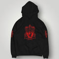 Liverpool F.C. Official Crest Black Hoodie - Eternal Flame Sleeve & YNWA Motto Edition