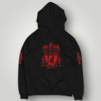 Liverpool F.C. Official Crest Black Hoodie - Eternal Flame Sleeve & YNWA Motto Edition