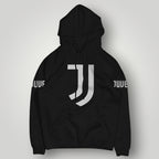 Juventus F.C. Inspired Black Hoodie - Italian Heritage Vertical Stripe Streetwear