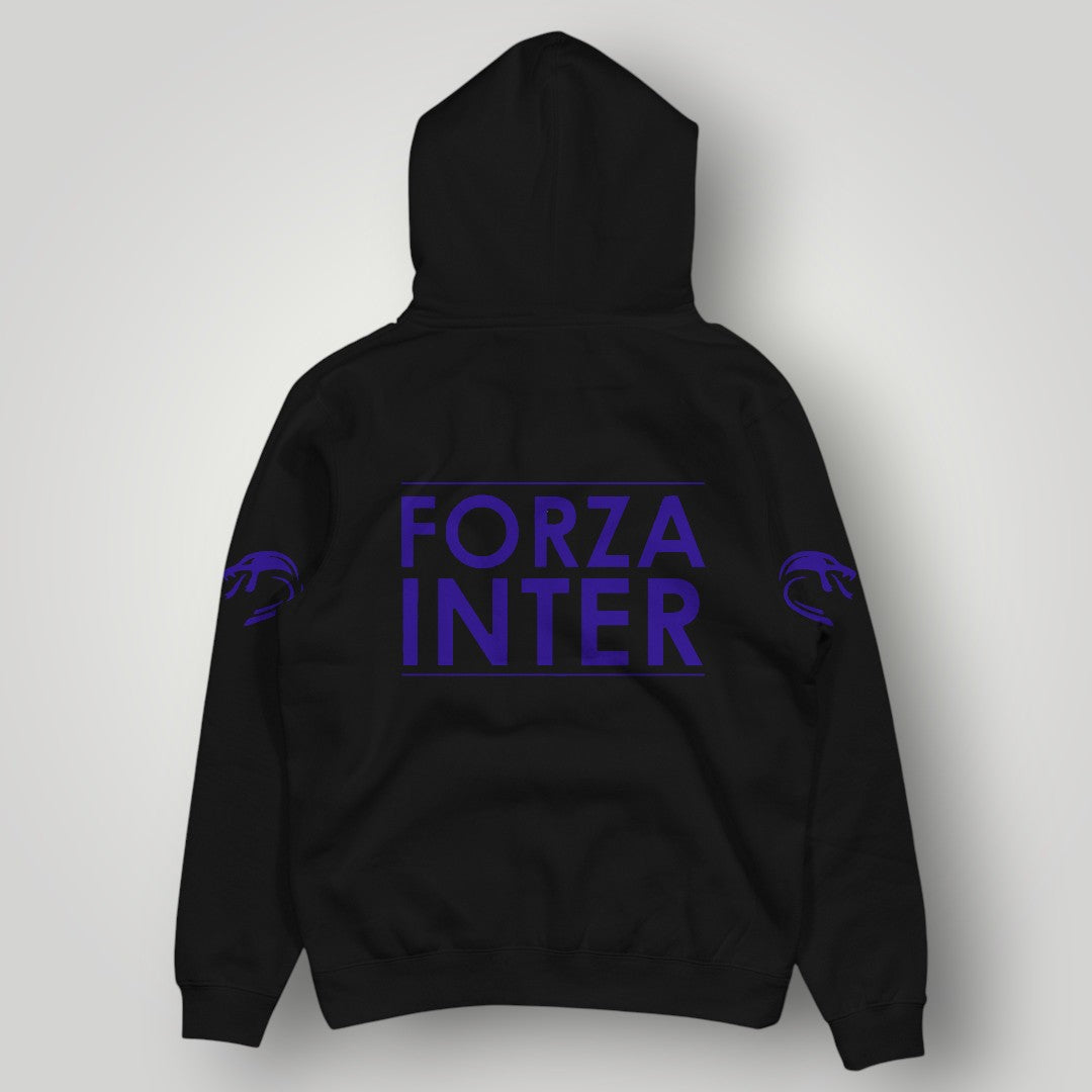 Inter Milan Inspired Minimalist Hoodie - Nerazzurri White Streetwear - Premium Italian Football Fan Pullover